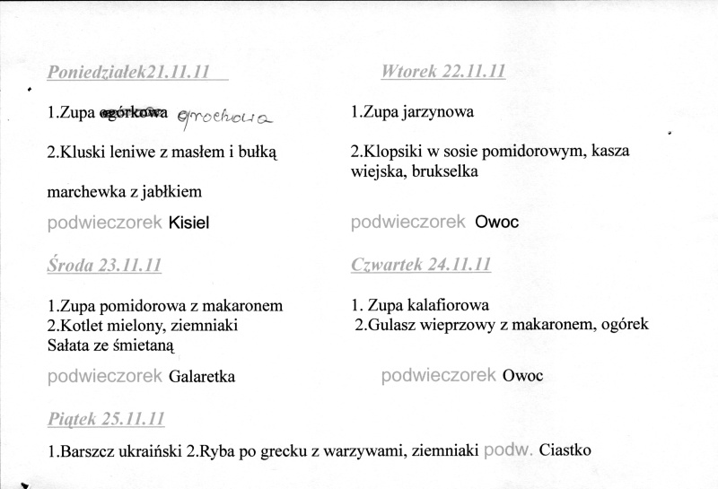 Jadłospis 21-25.11.11